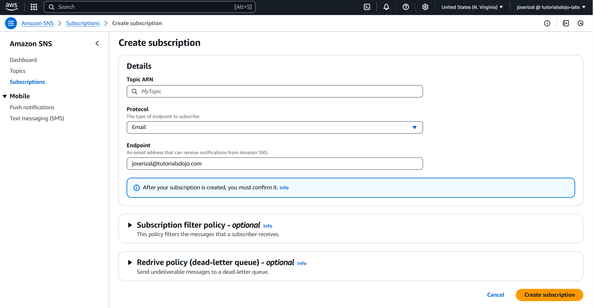 TD_Amazon SNS_Subscriptions