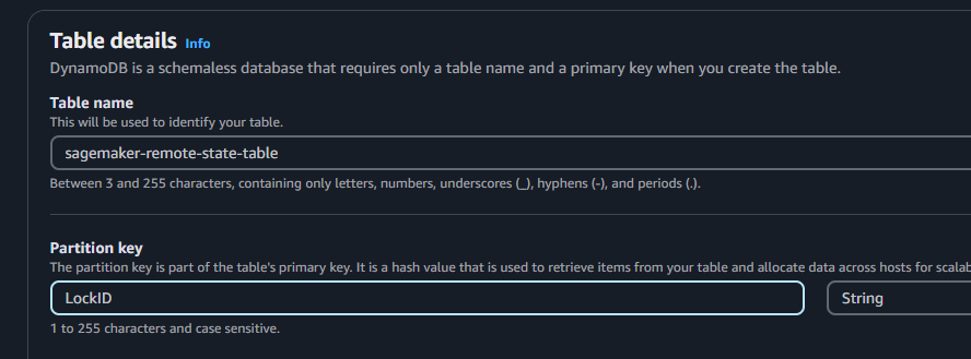 SageMaker AI - DynamoDB for Remote State Backend S3 for Terraform