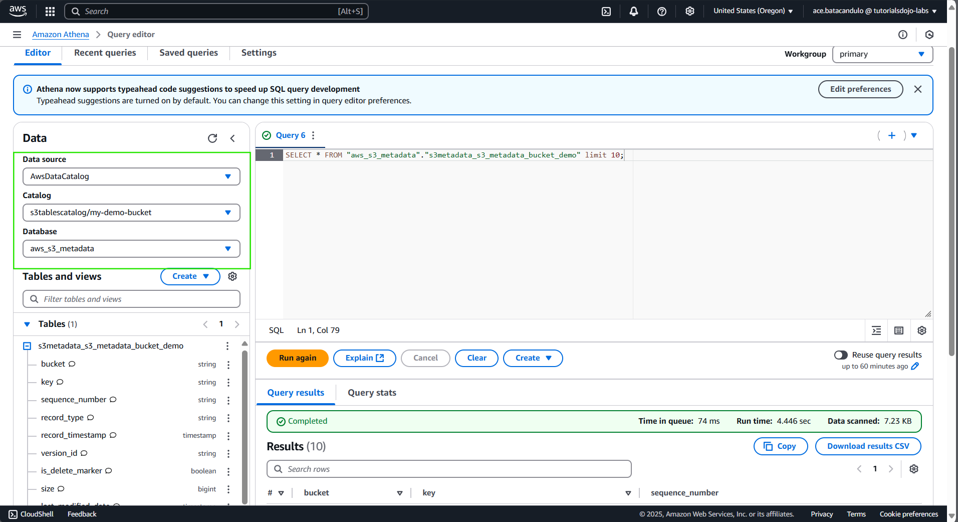TD_Amazon Athena_Editor Query