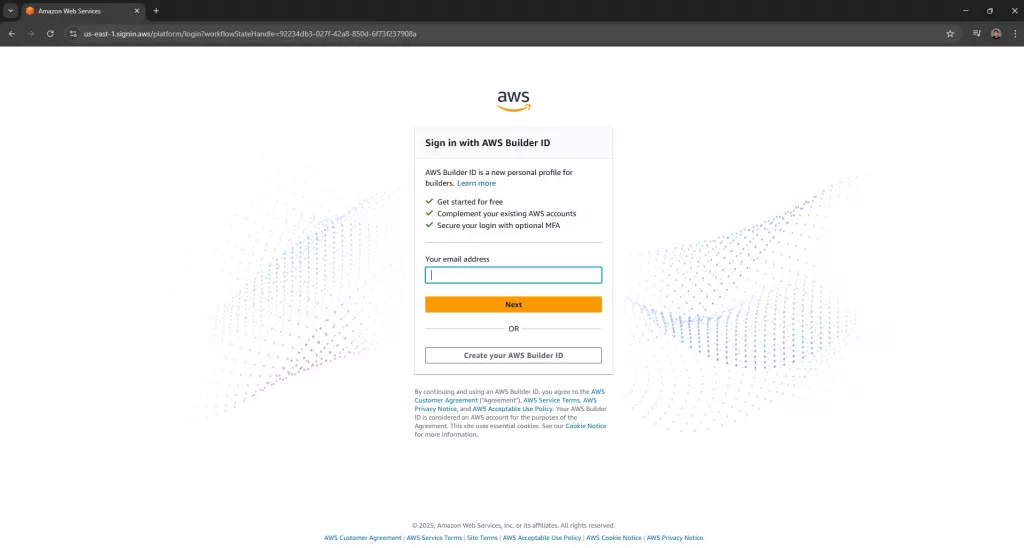 AWS Builder ID Sign Up