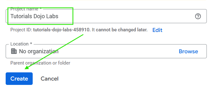 Create Project GCP