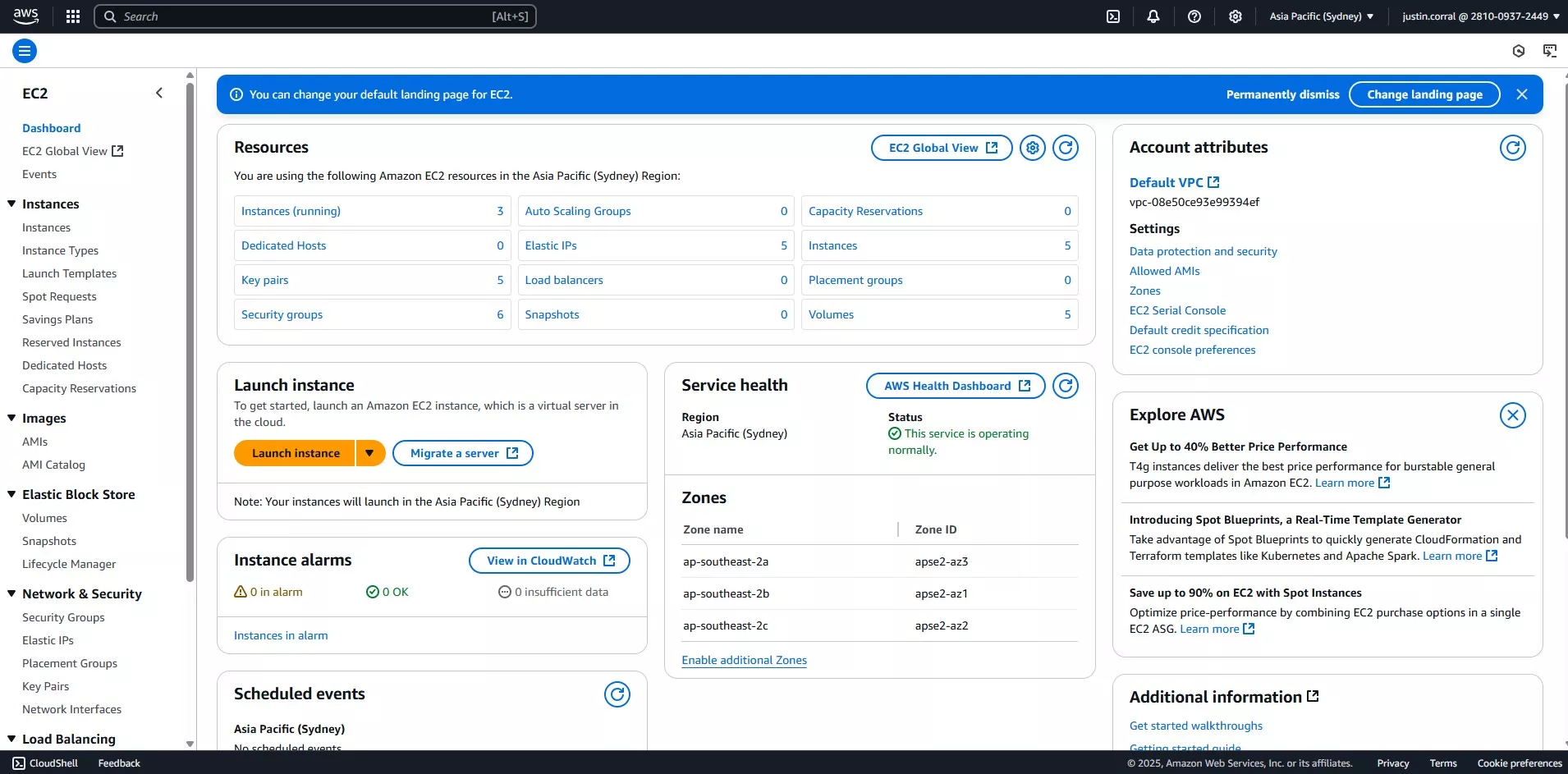 EC2 Dashboard