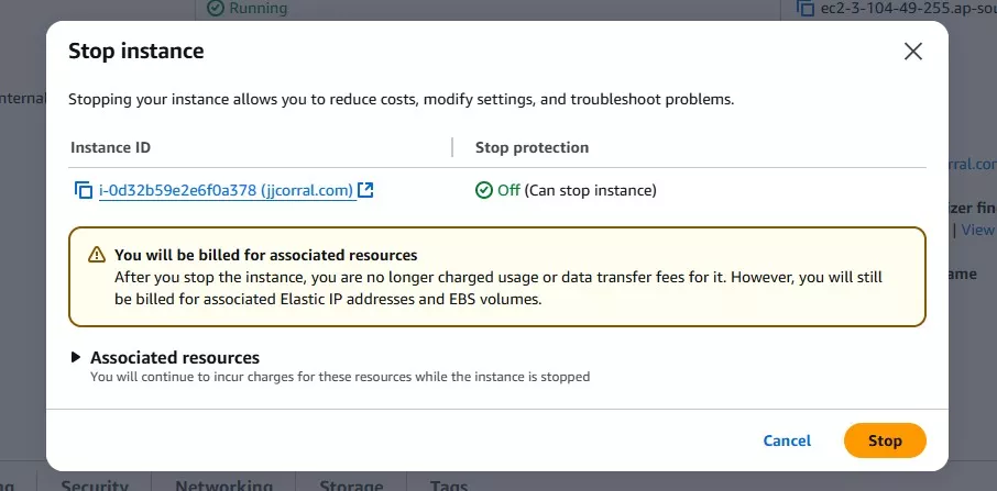EC2 Stop Instance