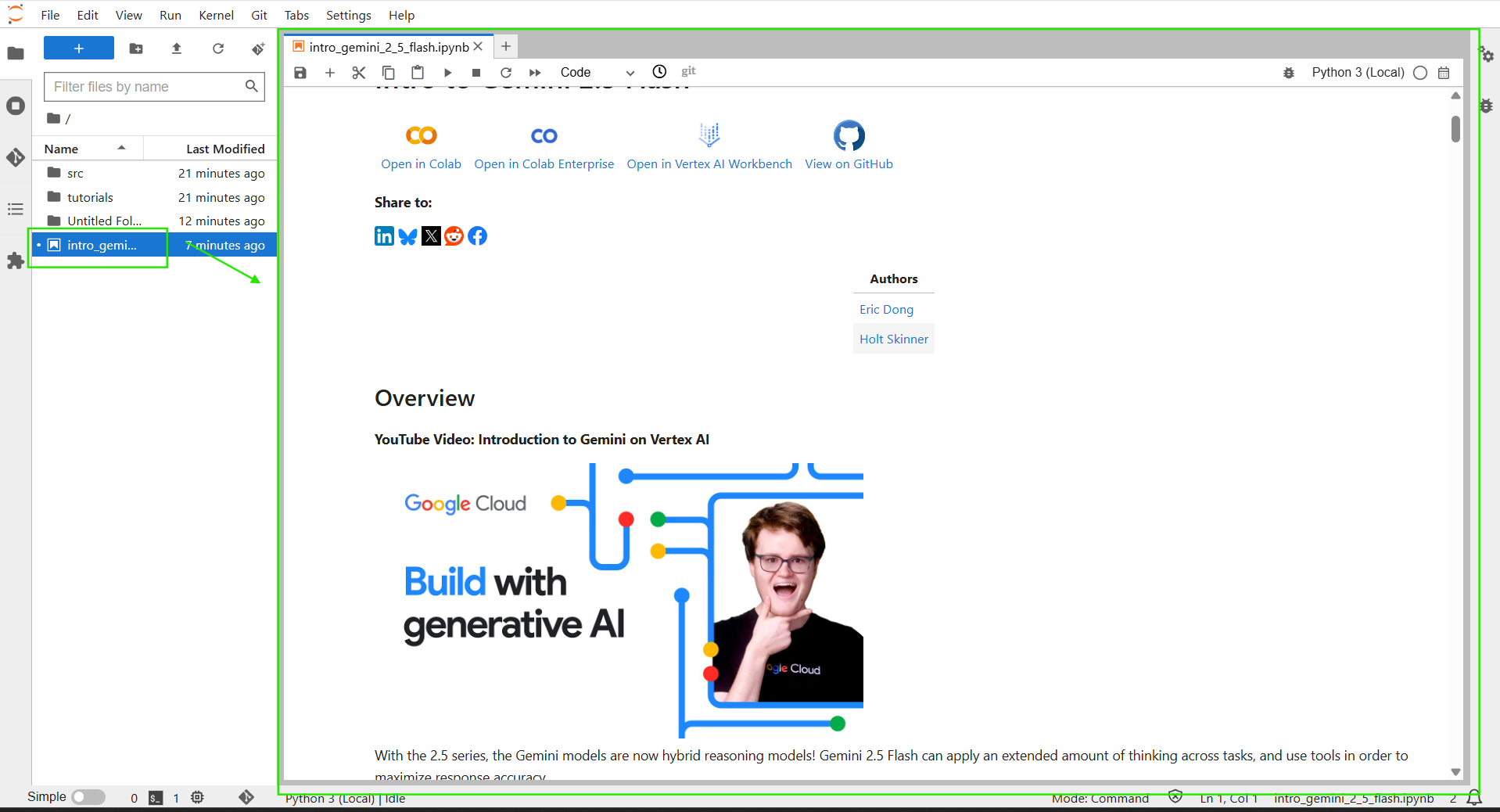 Google Cloud_Open JupyterLab Demo