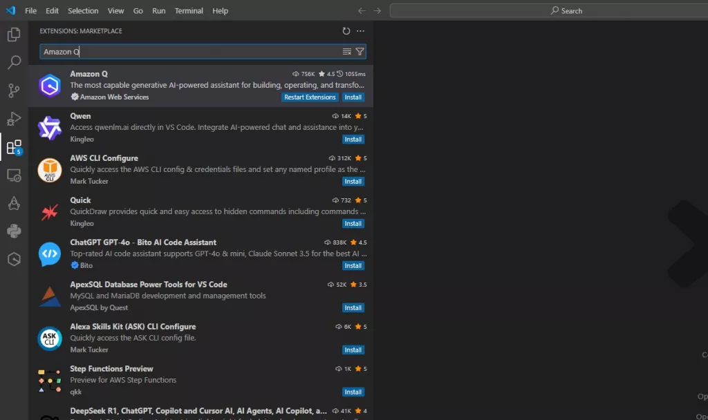 Visual Studio Code Search Bar