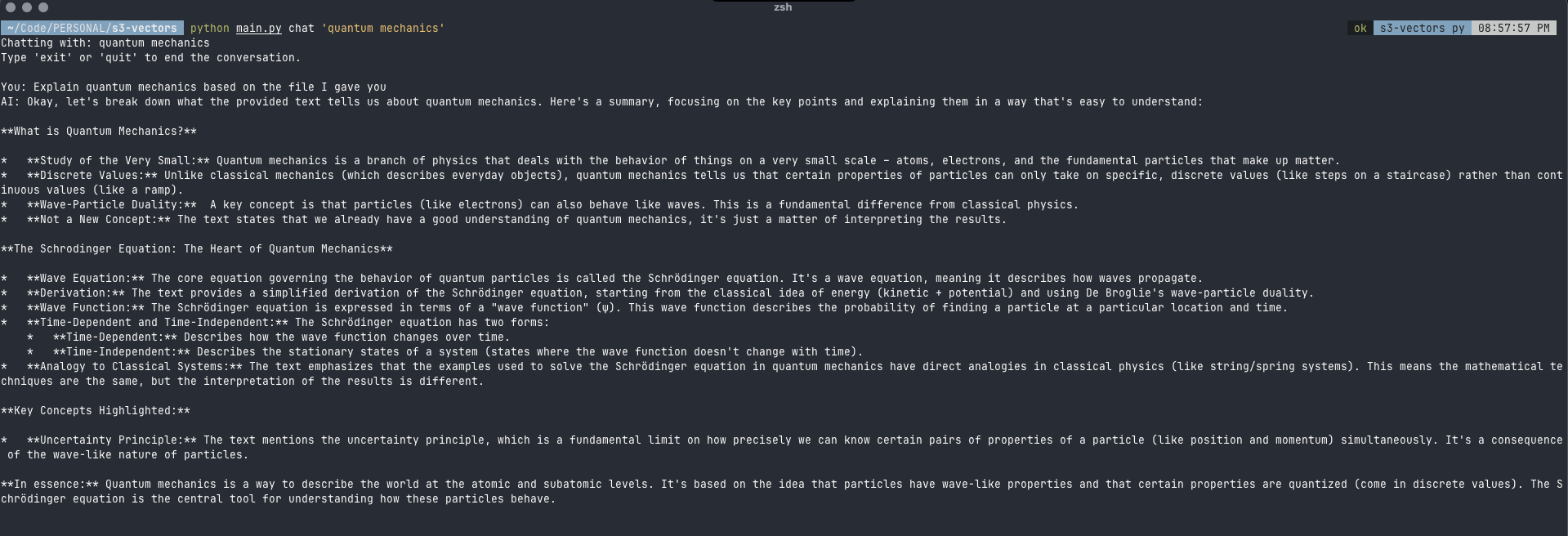 Amazon S3 Vector Demo