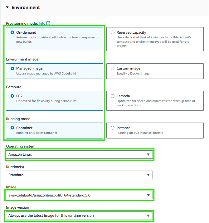 Setting up Environment in AWS CodeBuild