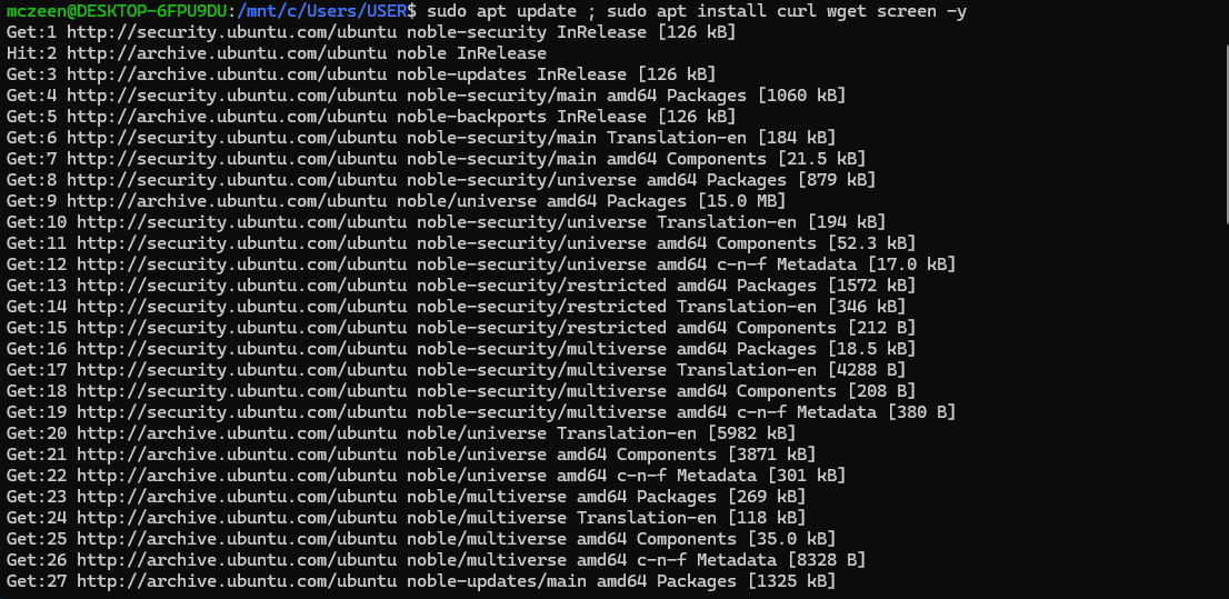 sudo apt update
