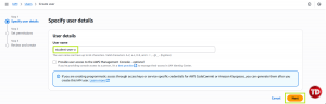 Creating user