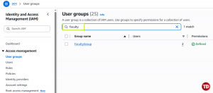 Search group attached to user