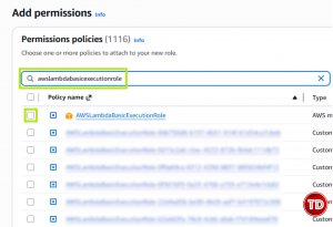 Attach policy in Role
