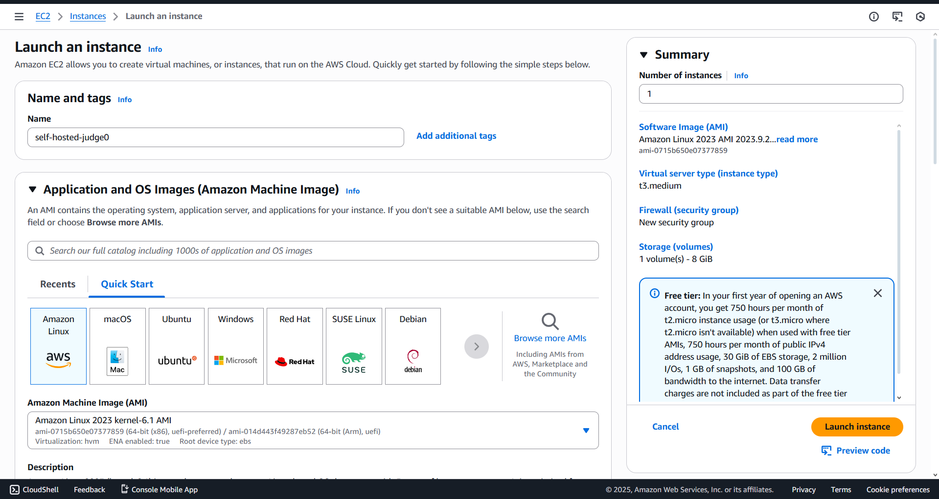 launch an EC2 instance