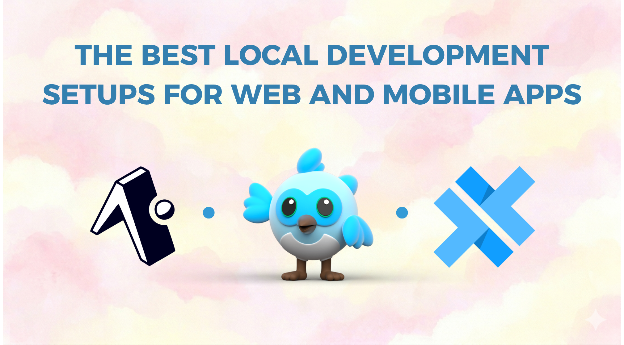 Comparison graphic for local web and mobile app development setups using Expo, Flutter, and Capacitor.